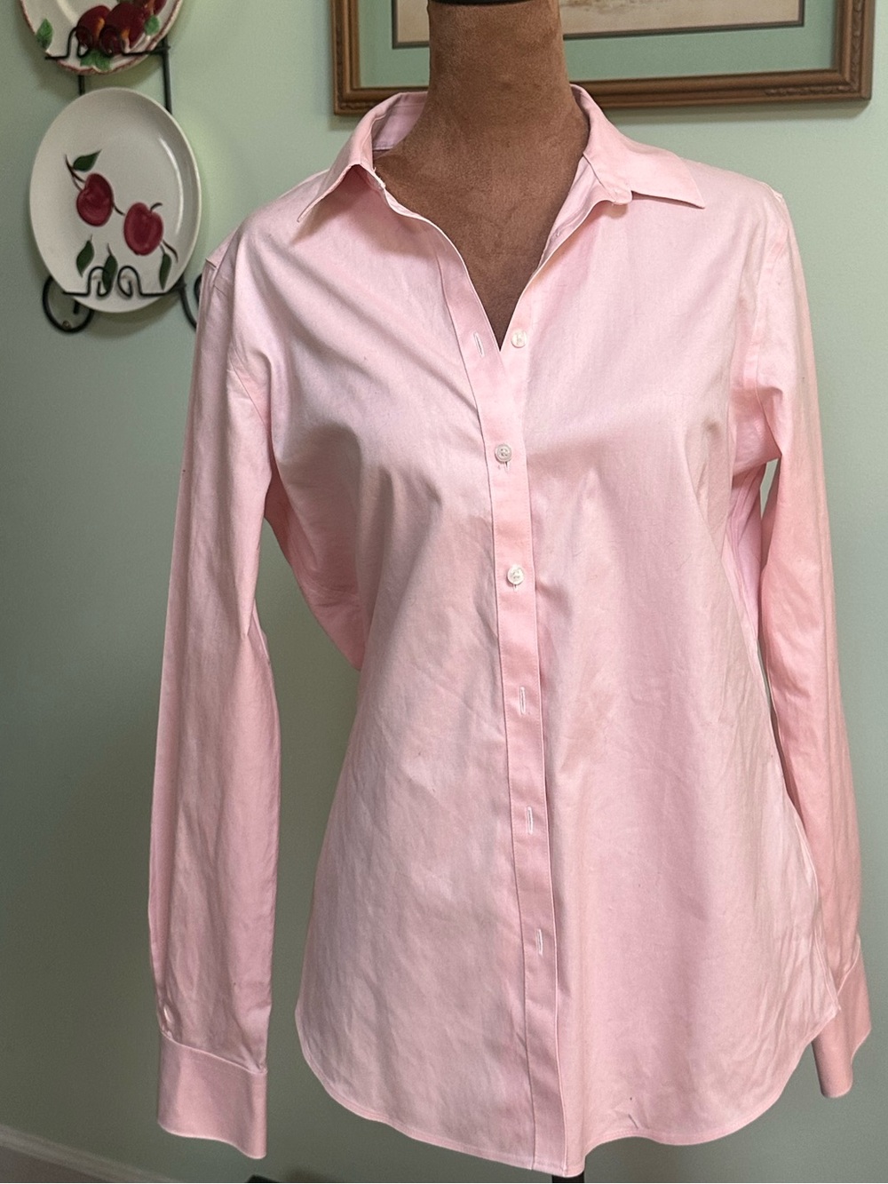 Brooks Brothers Women’s Size 8 Pink Fitted Non-Iron Stretch Button Down Shirt